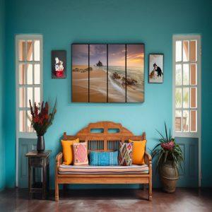 4 piece beach art frame
