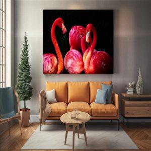 Flamingo2 canvas art frame