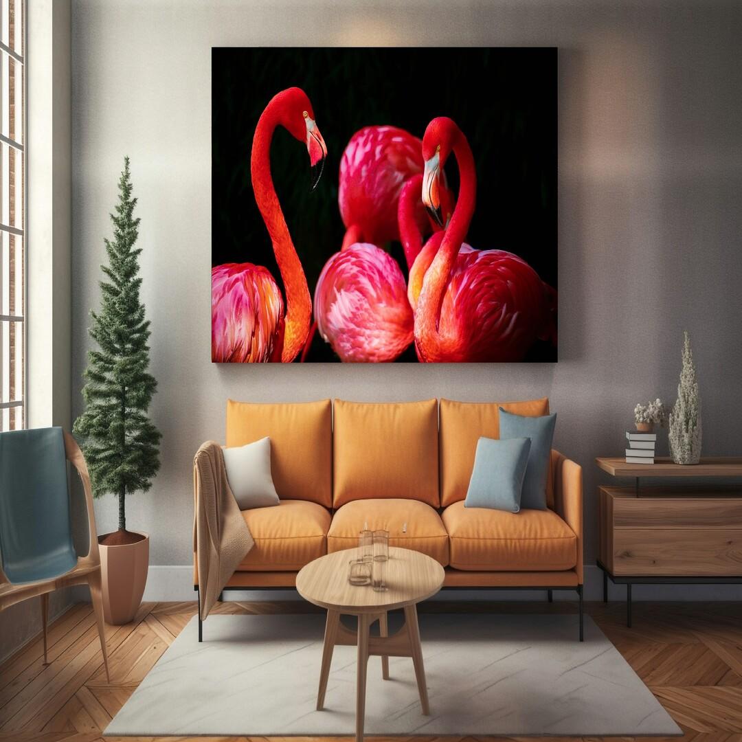 Flamingo2 canvas art frame