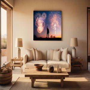 Fireworks canvas art frame