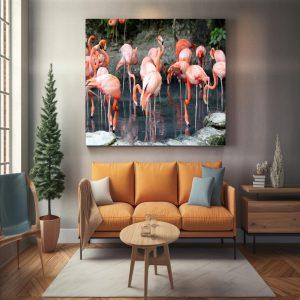 Flamingo1 canvas art frame