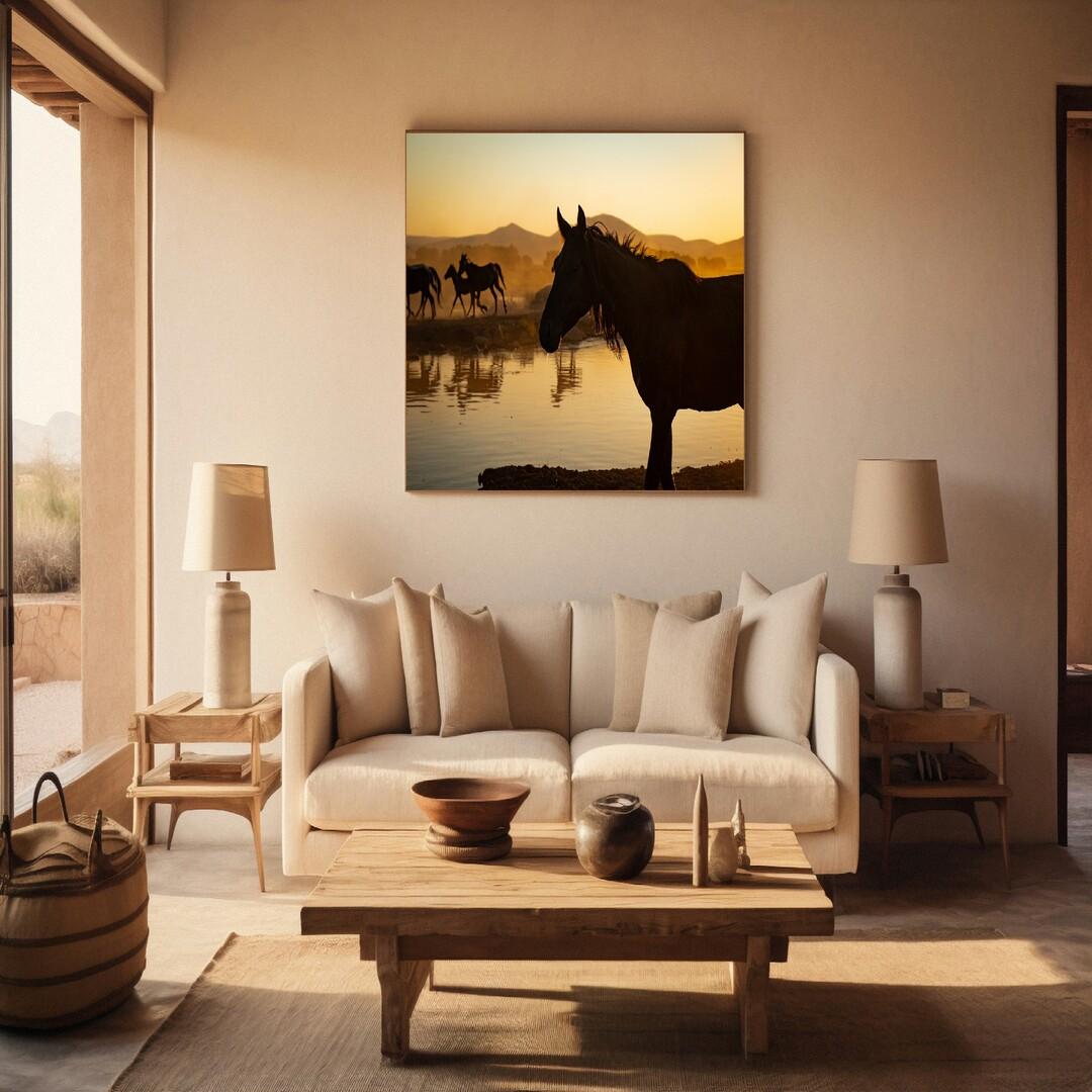 Horse silhouette canvas art frame