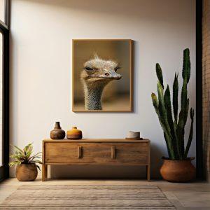 Ostrich canvas art frame