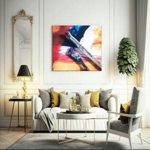 Paint brush canvas art frame